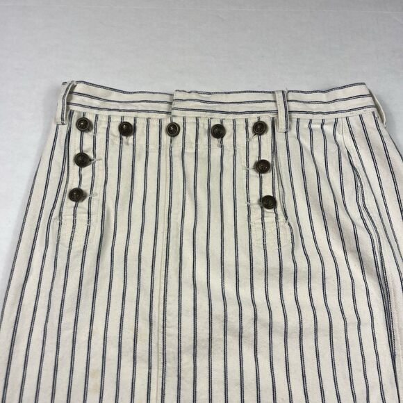 Lauren Ralph Lauren Denim Mini Skirt Striped Nautical Preppy Sailor Size 10 FLAW - Picture 3 of 10